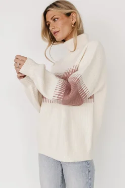 Baltic Born Antonov Turtle Neck Sweater | Mauve + Cream