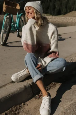 Baltic Born Antonov Turtle Neck Sweater | Mauve + Cream