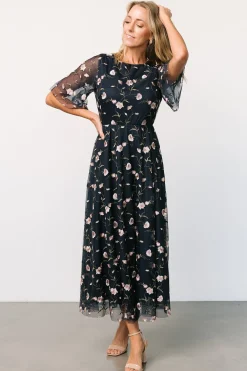 Baltic Born Arabella Embroidered Tulle Maxi Dress | Pink + Navy