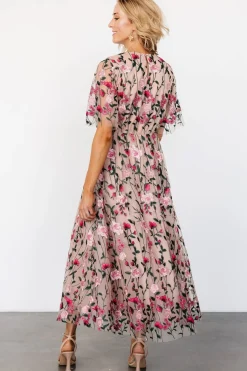 Baltic Born Arabella Embroidered Tulle Maxi Dress | Rose Garden