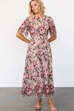 Baltic Born Arabella Embroidered Tulle Maxi Dress | Rose Garden