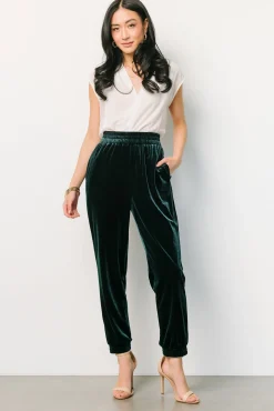 Baltic Born Archie Velvet Jogger Pants | Dark Green