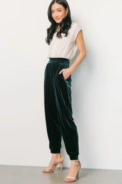 Baltic Born Archie Velvet Jogger Pants | Dark Green