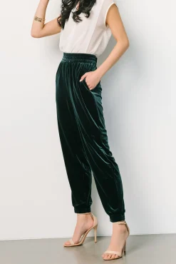 Baltic Born Archie Velvet Jogger Pants | Dark Green