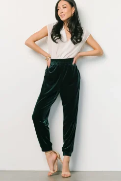 Baltic Born Archie Velvet Jogger Pants | Dark Green