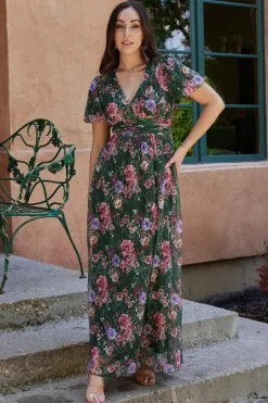 Baltic Born Ardley Maxi Dress | Green + Pink Floral