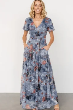 Baltic Born Ardley Maxi Dress | Slate Print