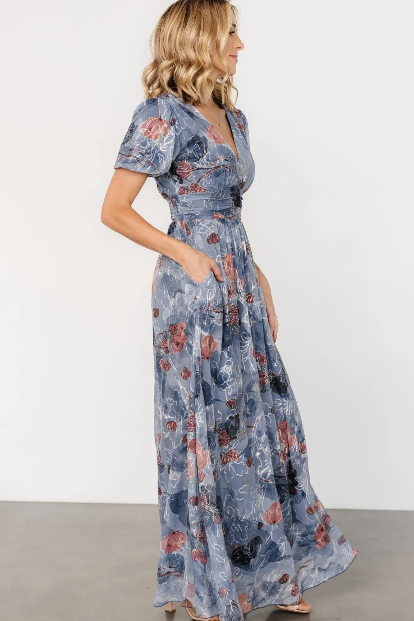 Baltic Born Ardley Maxi Dress | Slate Print