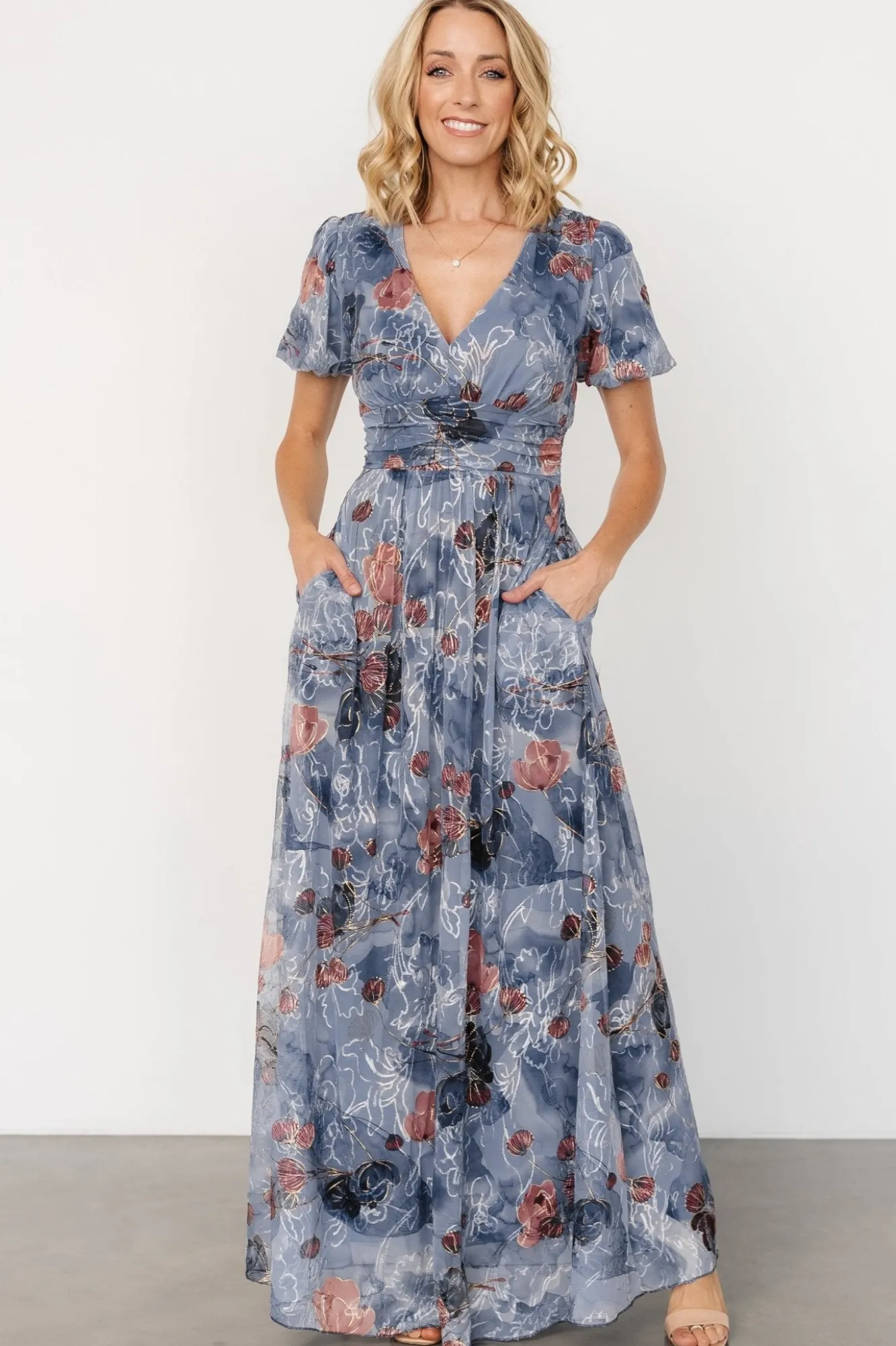Baltic Born Ardley Maxi Dress | Slate Print