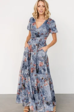 Baltic Born Ardley Maxi Dress | Slate Print