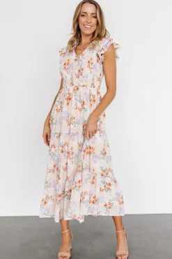 Baltic Born Arla Smocked Maxi Dress | Cream Floral