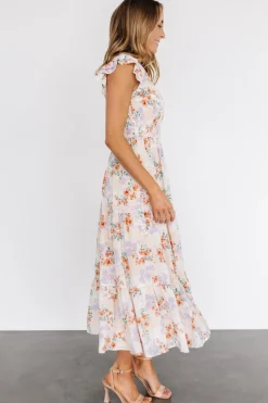 Baltic Born Arla Smocked Maxi Dress | Cream Floral