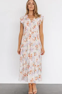 Baltic Born Arla Smocked Maxi Dress | Cream Floral