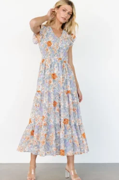 Baltic Born Arla Smocked Maxi Dress | Light Blue Floral