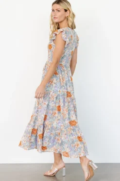Baltic Born Arla Smocked Maxi Dress | Light Blue Floral