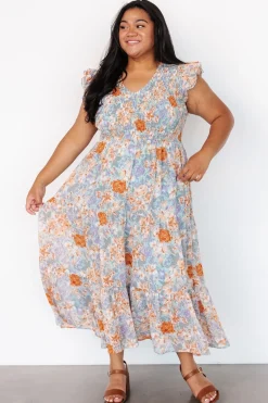 Baltic Born Arla Smocked Maxi Dress | Light Blue Floral