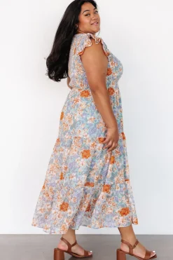 Baltic Born Arla Smocked Maxi Dress | Light Blue Floral