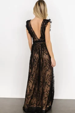 Baltic Born Arlene Shimmer Gown | Black + Nude