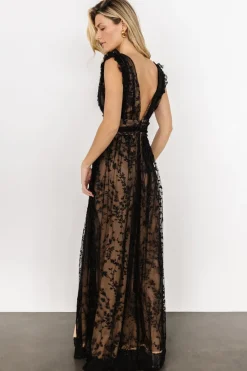 Baltic Born Arlene Shimmer Gown | Black + Nude