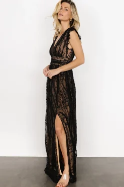 Baltic Born Arlene Shimmer Gown | Black + Nude