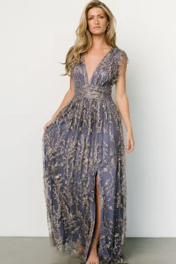 Baltic Born Arlene Shimmer Gown | Blue + Gold