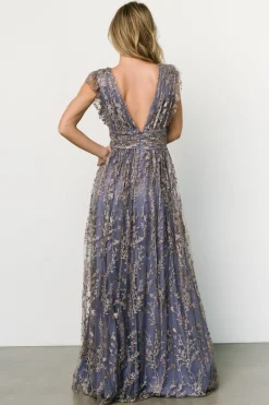 Baltic Born Arlene Shimmer Gown | Blue + Gold