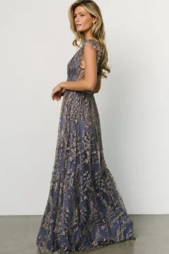 Baltic Born Arlene Shimmer Gown | Blue + Gold