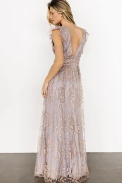 Baltic Born Arlene Shimmer Gown | Dusty Lilac + Rose