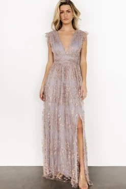 Baltic Born Arlene Shimmer Gown | Dusty Lilac + Rose