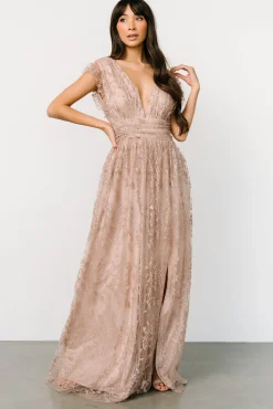 Baltic Born Arlene Shimmer Gown | Nude Rose