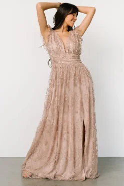 Baltic Born Arlene Shimmer Gown | Nude Rose