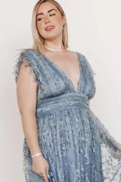 Baltic Born Arlene Shimmer Gown | Winter Blue