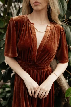 Baltic Born Artemis Velvet Maxi Dress | Dark Spice