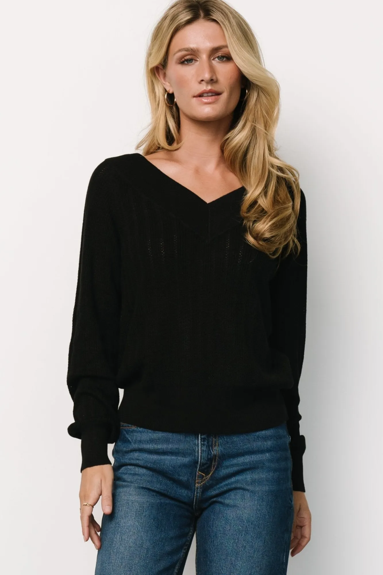 Baltic Born Ashby V Neck Sweater Top |