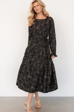 Baltic Born Ashlyn Long Sleeve Dress | Black Print