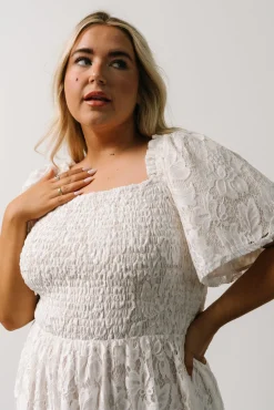 Baltic Born Aspen Smocked Lace Maxi Dress | Off White