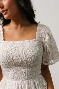 Baltic Born Aspen Smocked Lace Maxi Dress | Off White