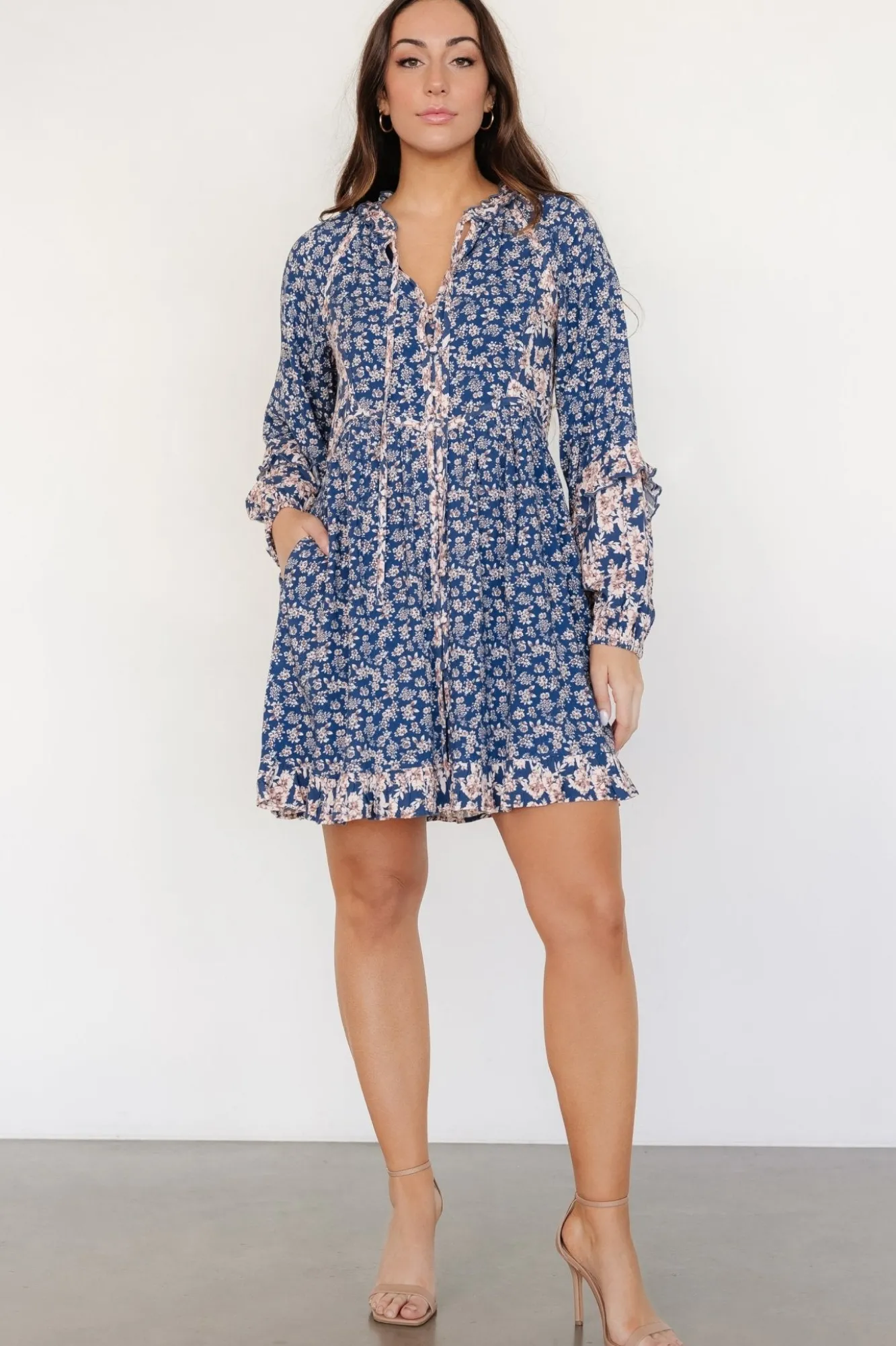 Baltic Born Aster Short Dress | Navy Multi Floral