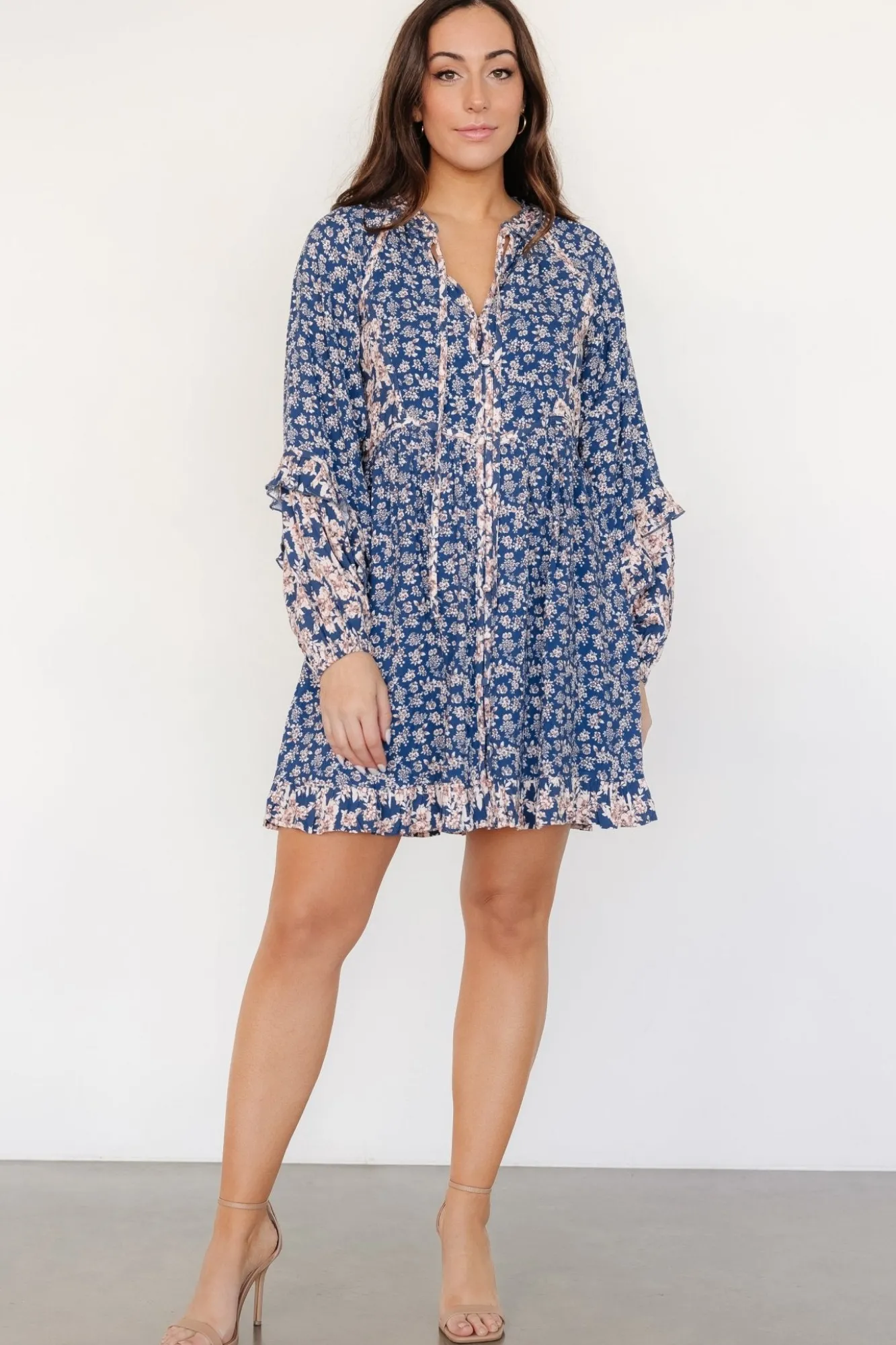Baltic Born Aster Short Dress | Navy Multi Floral