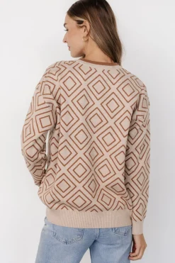 Baltic Born Asther Diamond Sweater | Oatmeal + Camel