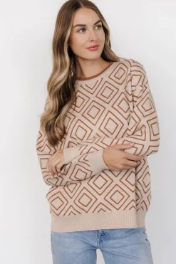 Baltic Born Asther Diamond Sweater | Oatmeal + Camel