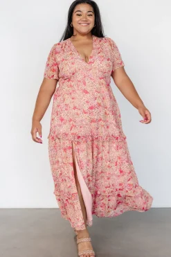 Baltic Born Audrey Deep V Maxi Dress | Blush Floral