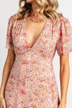 Baltic Born Audrey Deep V Maxi Dress | Blush Floral