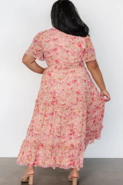 Baltic Born Audrey Deep V Maxi Dress | Blush Floral