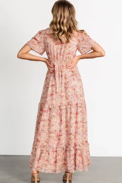 Baltic Born Audrey Deep V Maxi Dress | Blush Floral