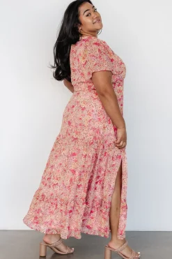 Baltic Born Audrey Deep V Maxi Dress | Blush Floral