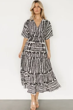 Baltic Born Austin Kimono Dress | Black Print