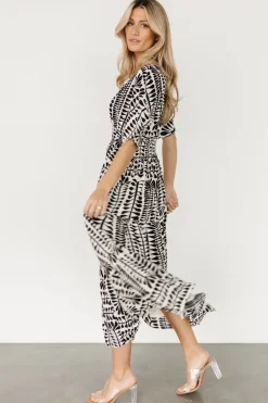 Baltic Born Austin Kimono Dress | Black Print