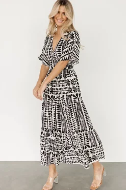 Baltic Born Austin Kimono Dress | Black Print