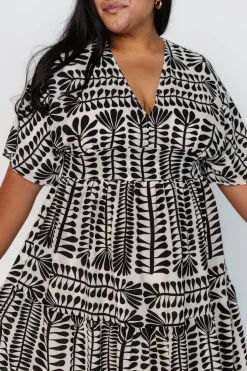 Baltic Born Austin Kimono Dress | Black Print